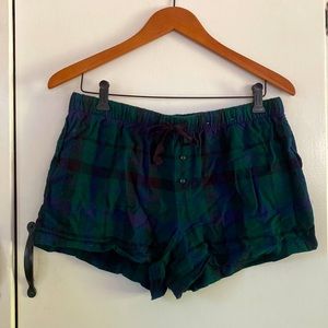 Stars above flannel pj shorts
